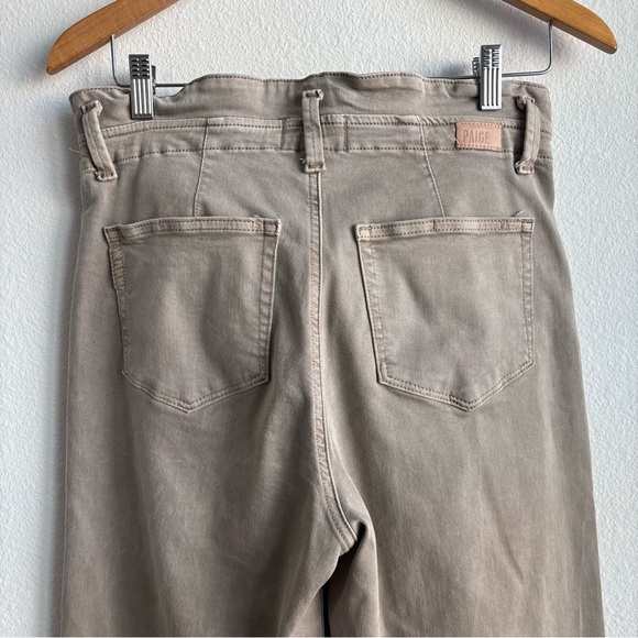 PAIGE Carly Pant High Rise Crop Wide Leg Jean Drawstring Trousers Moss Size 28 - Picture 8 of 13